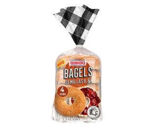 Bagels con Semillas (Pan Redondo) Bimbo Bagels 4 Uds. 300 G.