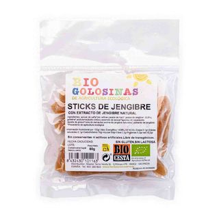 Golosinas bio sticks de jengibre 80g Bio Cesta