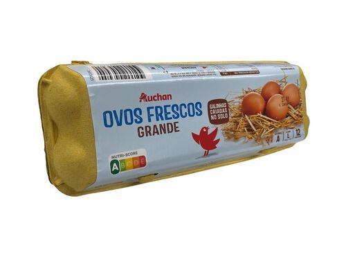OVOS AUCHAN GALINHAS SOLO CLASSE L UMA DÚZIA