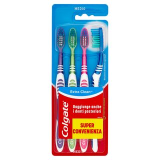 Colgate spazzolino Extra Clean, medio, 4 pezzi