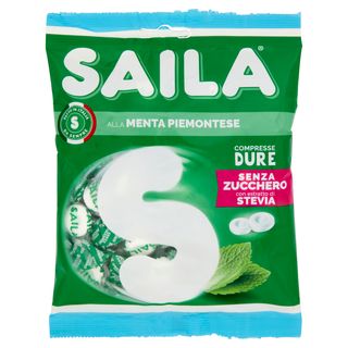 Saila alla Menta Piemontese Compresse Dure Senza Zucchero con estratto di Stevia 75 g