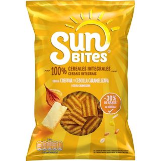 Sunbites snacks de multicereales sabor cheddar y cebolla caramelizada 95 g