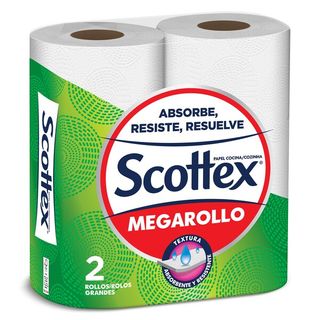 Papel De Cocina Megarollo Scottex Bolsa 2 Unidades