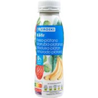 Kéfir Líquido 0% Fresa Plátano Eroski, Botella 250 G (26715516)