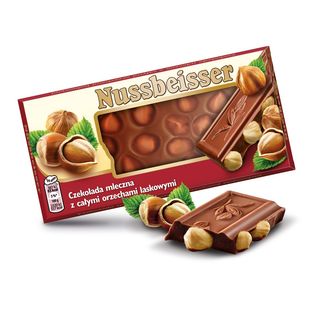 Nussbeisser - Czekolada mleczna z całymi orzechami laskowymi - 100 g