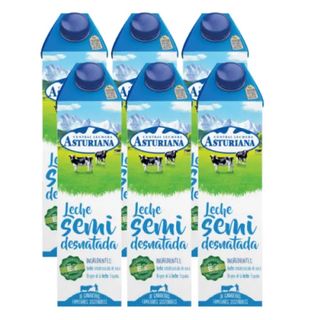 Pack 6x Asturiana Leche Semidesnatada 1L