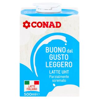 CONAD Buono dal Gusto Leggero Latte UHT Parzialmente scremato 500 ml - 8003170080942