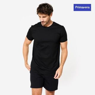 Camiseta Fitness 100 Sportee Hombre Negra.2XL Negro