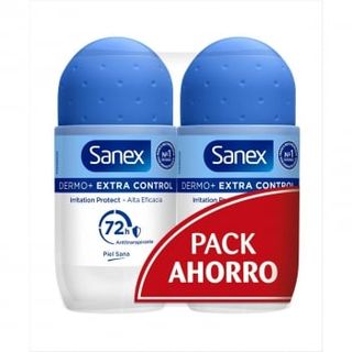 Desodorante Roll-On Dermo+ Extra Control Sanex Pack 2 Unidades 50 Ml.