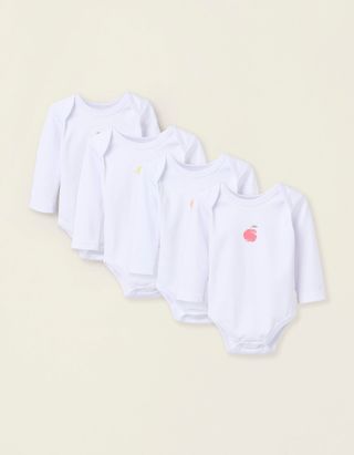 Pack 4 Bodies de Algodão para Recém-Nascido e Bebé 'Frutas' - Tamanho 18/24M