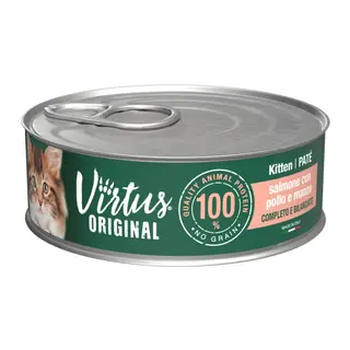 Virtus cat gr.85 pate kitten salmone pollo manzo