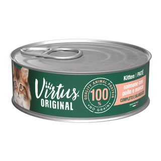 Virtus cat gr.85 pate kitten salmone pollo manzo