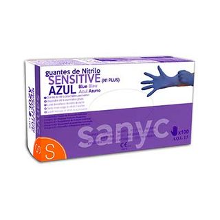 Guante Nitrilo Sensitive Azul Talla Pequeña Sanyc (8431026002716)