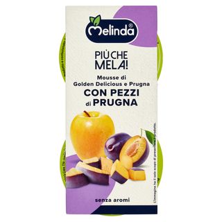 Melinda Più che Mela! Mousse di Golden Delicious e Prugna con Pezzi di Prugna 2 x 100 g