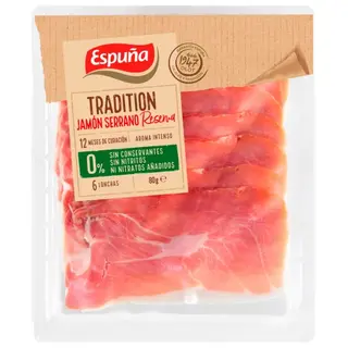 Jamon Curado Lonchas Espuña 80 G