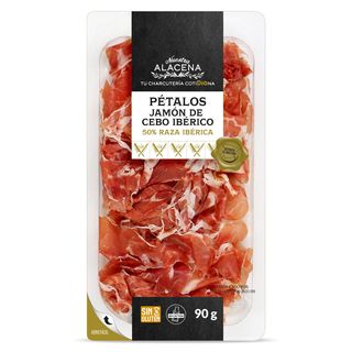 Pétalos Jamón De Cebo Ibérico 50% Nuestra Alacena De Dia Sobre 90 G
