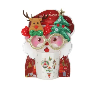 Set tazza palline Natale 340 ml - e occhiali natalizi