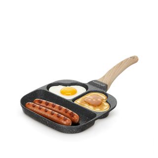 Padella 2 scomparti cuore e grill - Mini Mania crema