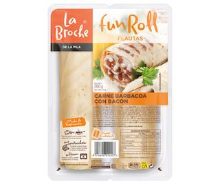 Flautas de Carne A La Barbacoa con Bacon La Broche Funroll 2 X 130 G.