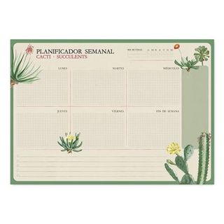 Bloc Planificador Semanal A4 Erik Botanical Cacti Español Kokonote (8435497276652)