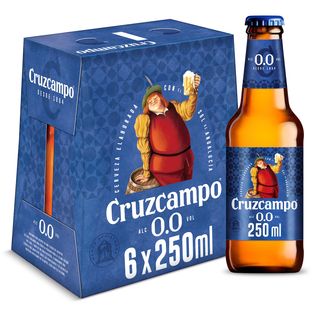 Cerveza 0,0% Alcohol Cruzcampo Pack 6 Botellas 25 Cl.