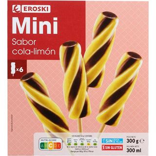 Helado Mini Sabor Cola Y Limón Eroski, 6 Uds, Caja 300 G (26013888)