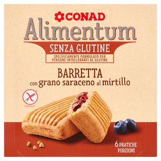 CONAD Alimentum Senza Glutine Barretta con grano saraceno al mirtillo 6 x 33,3 g - 8003170046924