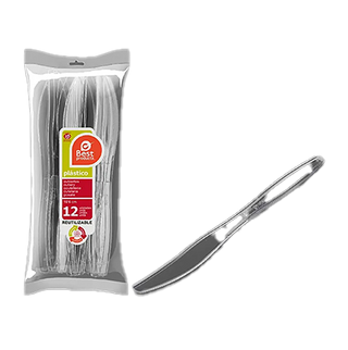 Cuchillos Transparente Reutilizable 19,6Cm Best Products 12 Uds