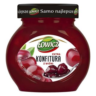 Łowicz Konfitura extra z wiśni obniżonej zawartości cukrów 240 g