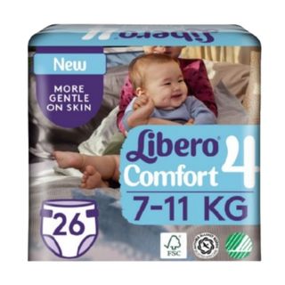 Libero Fraldas Comfort Fit T4 7a11kg 26un