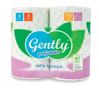 Carta igienica profumata 4 rotoli, 4 veli, 150 strappi