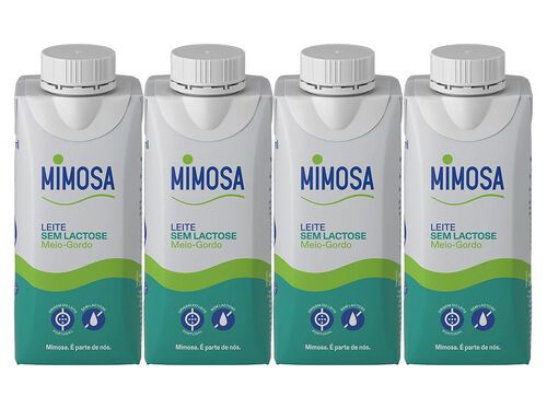 LEITE UHT MIMOSA:M/GORDO 0% LACTOSE 4X200 ML