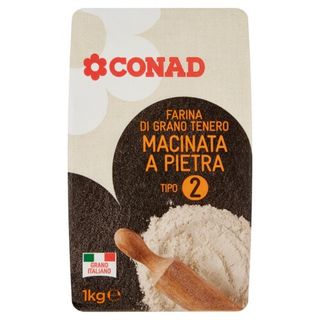 CONAD Farina di Grano Tenero Macinata a Pietra Tipo 2 1 kg - 8003170064690