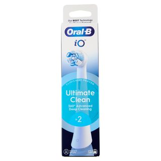 Oral-B iO Testine Ricambio Ultimate Clean Bianche Spazzolino Elettrico Denti Ricaricabile 2 Pezzi