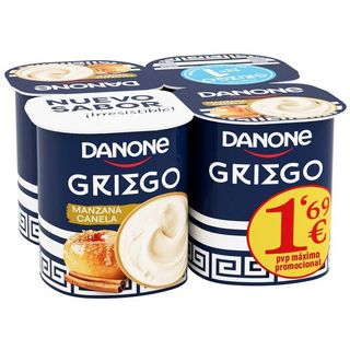 Yogur Griego De Manzana Y Canela Danone, Pack 4X110 G (26429662)