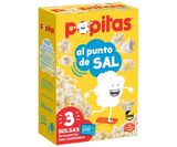 Palomitas con Sal Para Microondas Popitas Pack 3 X 90 G.