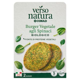 CONAD VERSO NATURA Burger Vegetale agli Spinaci Biologico 2 Burger 160 g - 8003170090118