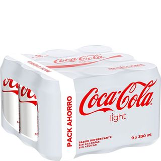 COCA COLA LIGHT Refresco De Cola Light Pack Lata 9X33 Cl