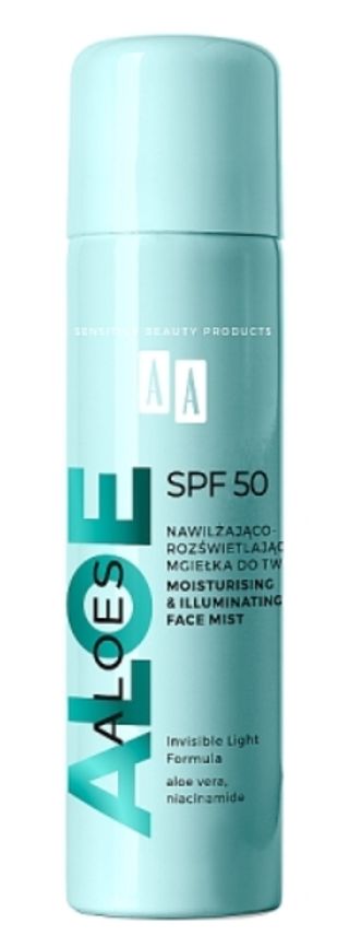 AA Aloes Nawilżająco-rozświetlająca mgiełka do twarzy SPF50 100 ml