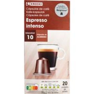 Café Espresso Intenso Eroski, Caja 20 Monodosis. (18980383)