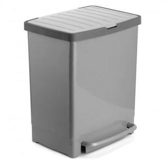 Cubo Reciclaje Pedal con Separador 25L TATAY - Gris