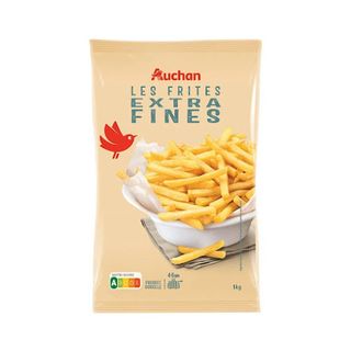 BATATAS AUCHAN PRÉ-FRITAS PALITOS EXTRAFINAS GIRASSOL 1KG