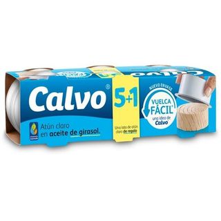 Atún Claro Calvo En Aceite De Girasol Vuelca Fácil 5+1X52 G