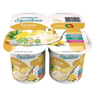 Iogurte Pedaços Magro Ananás sem Açúcar Continente Equilíbrio (emb. 500 gr (4 un))