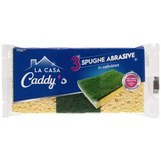 Caddy's Spugne Abrasive in Cellulosa 3 Pezzi