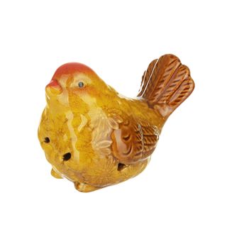 Uccellino in ceramica giallo - 11x8x8 cm