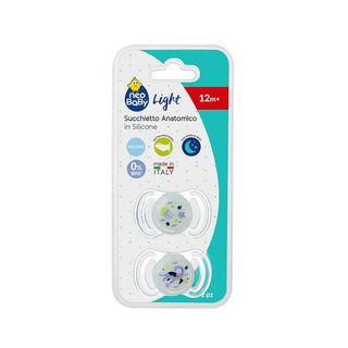 Chupete Silicona Dino Lumi 12M+ 2 Piezas. Neobaby 118884 (8058664166886)