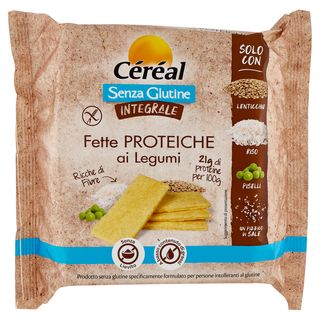Céréal, Fette Proteiche Ai Legumi, Integrali, Senza Glutine, Senza Lievito, Ricche Di Fibre - 100 G