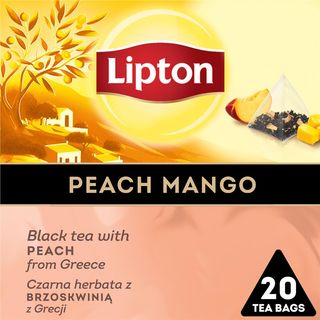 Lipton Czarna herbata z brzoskwinią z Grecji (20 torebek) 34 g