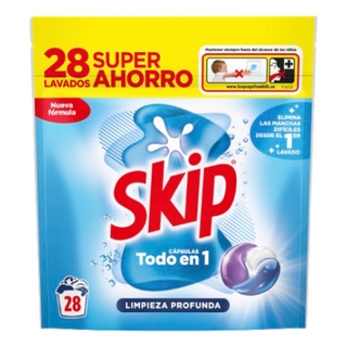 Skip Detergente Cápsulas Limpieza Profunda Bolsa 28 Dosis
